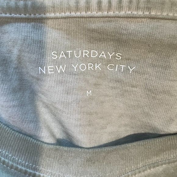 NWOT SATURDAYS NYC Peace Men's Pocket‎  Blue Green T-Shirt (M) - Picture 9 of 14